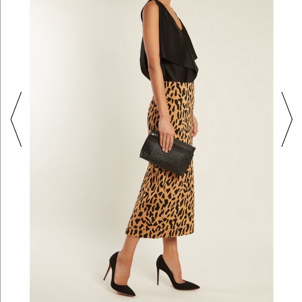 Diane von Furstenberg Leopard cheetah Midi Skirt